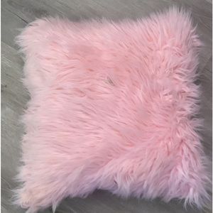 Faux fur throw pillow